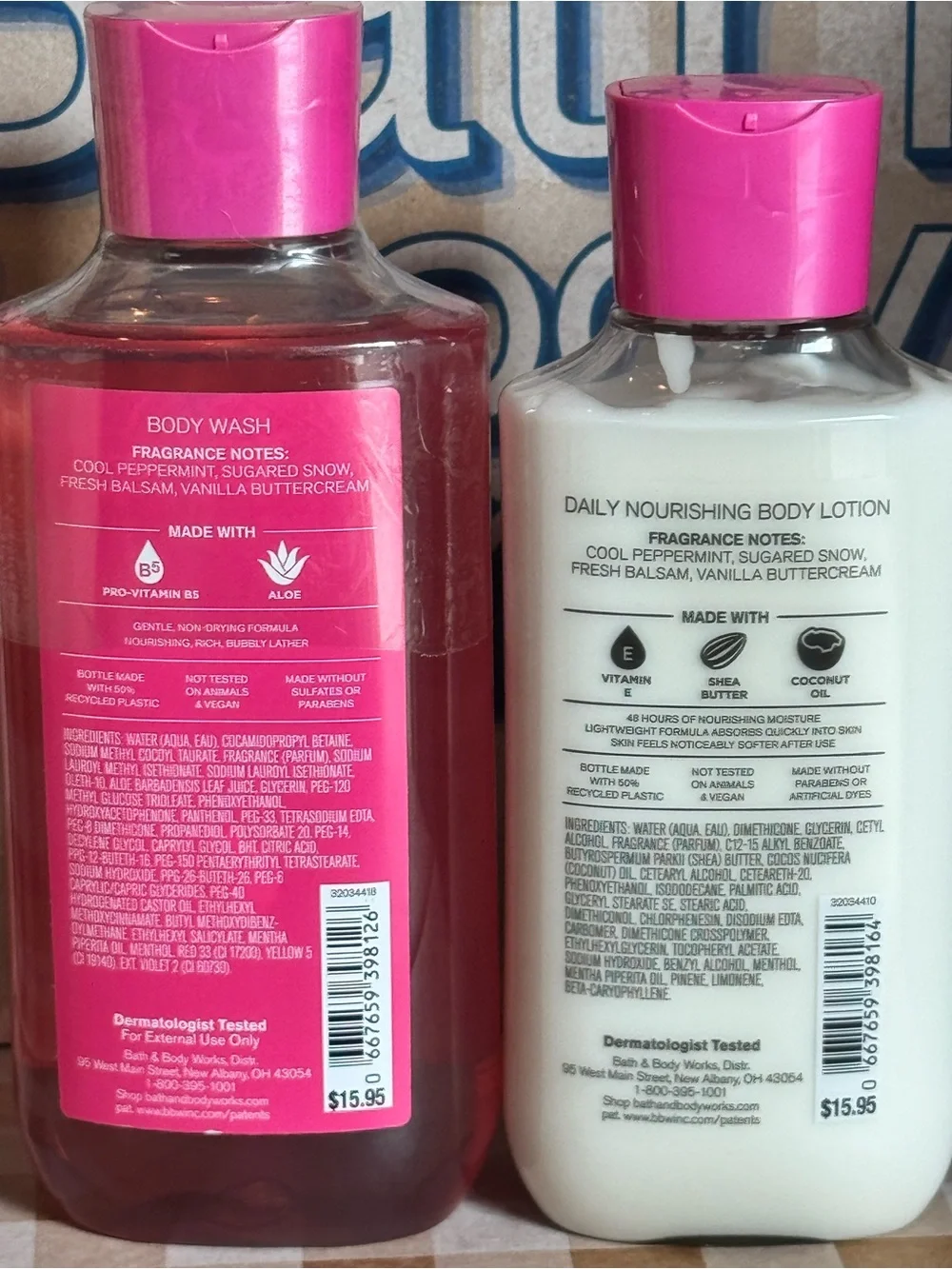 NEW B&BW Twisted Peppermint Fragrance, Body Lotion, Body Wash Bundle